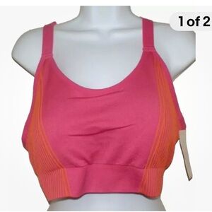 3XL Pink and Orange Seamless Keyhole Cami Sports Bra Avis Low Support. NWT